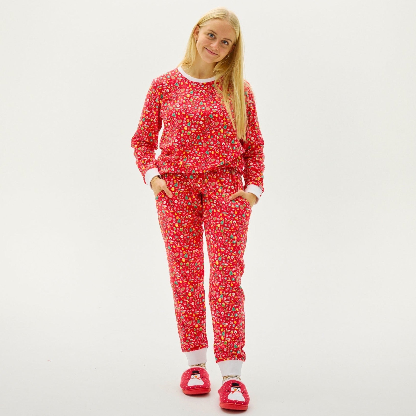 Crazy Weihnachtspyjama Rot - Damen.